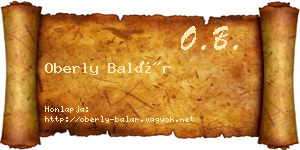 Oberly Balár névjegykártya